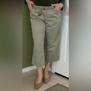 LRL Lauren Jeans company midcalf trouser olive sz 10